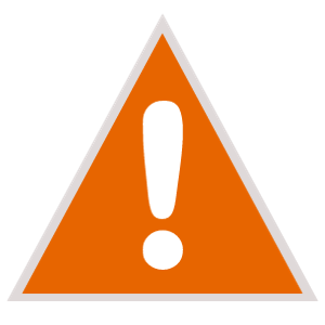 Alert icon, which is a white exclamation point inside an orange triangle