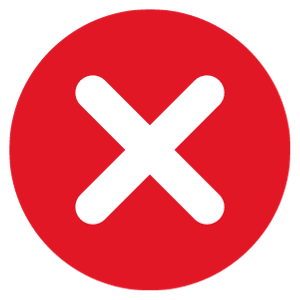 Error X icon, which is a white x inside a red circle